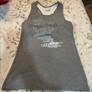 Varsity cheerleading Gray and White  Tank Top